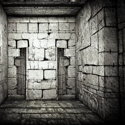 Image similar to hollow mysterious eerie ancient alien mausoleum hidden scriptures engraved on its walls, extremely high detail, photo realistic, cinematic, dramatic, post processed