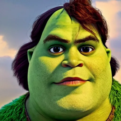 Image similar to johnny depp as shrek