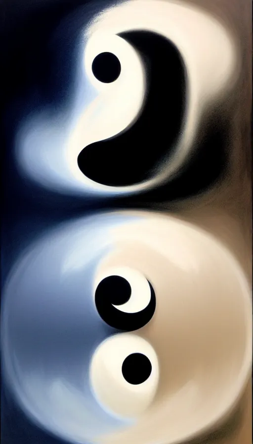 Prompt: Abstract representation of ying Yang concept, by Rob Hefferan