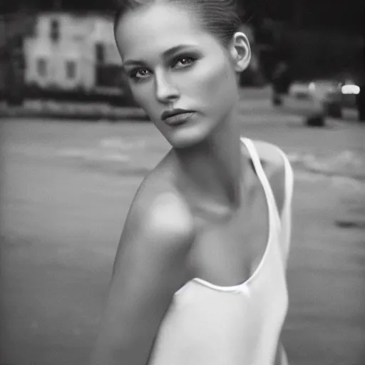 Image similar to beautiful photograph of a model taken by Peter Lindbergh