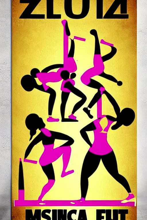 Prompt: Ancient zumba fitness art poster from Jesus time