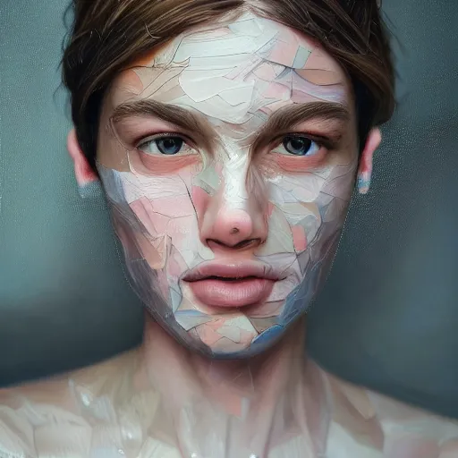 Image similar to hyperrealistic mixed media painting of alphabet, perfect facial symmetry, dim volumetric lighting, 8 k octane beautifully detailed render, post - processing, portrait, extremely hyper - detailed, intricate, epic composition, brown eyes, highly detailed eyes, realistic eyes, cinematic lighting, masterpiece, trending on artstation, very very detailed, masterpiece, stunning,