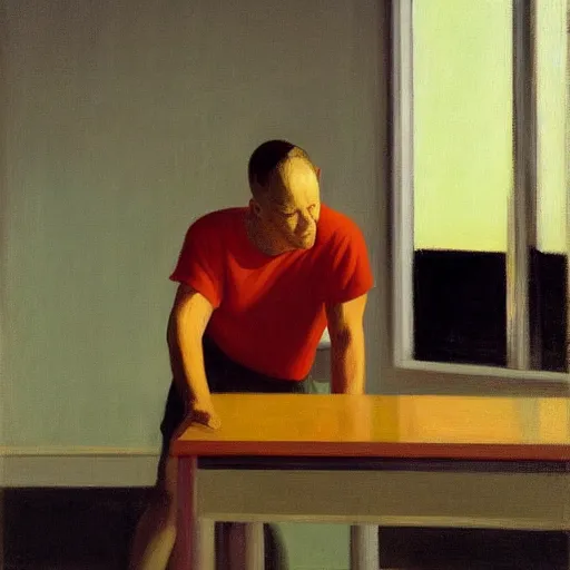 Prompt: Mikey, Edward Hopper oil on canvas