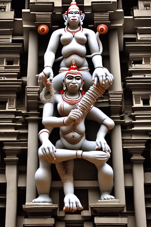 Prompt: high quality 3 d sci - fi neoclassical hanuman! head building in mumbai centre, kalighat, highly detailed, cinematic smooth, berenice abbott & john j. park, dramatic morning light, long shot, low angle, uhd 8 k, sharp focus