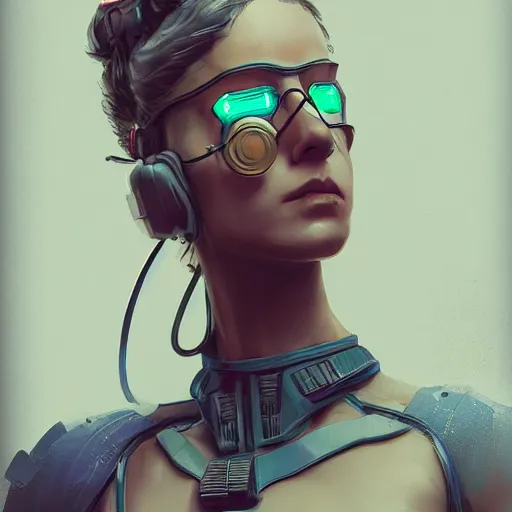 Image similar to concept art of cyberpunk scientist by jama jurabaev, brush stroke, scifi accessories, trending on artstation, symmetry, high quality, extremely detailed