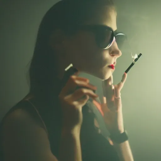 Image similar to a woman smoking a cigarette in a dark room, screenshot by martin scorsese, aestheticism, goth, dark and mysterious, filmic, shutterstock contest winner, tumblr contest winner, naturalism, behance hd, shutterstock contest winner