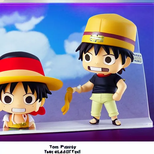 Image similar to high quality portrait flat matte painting of one piece in the style of nendoroid and Toon toys , flat anime style, thick painting, medium close-up