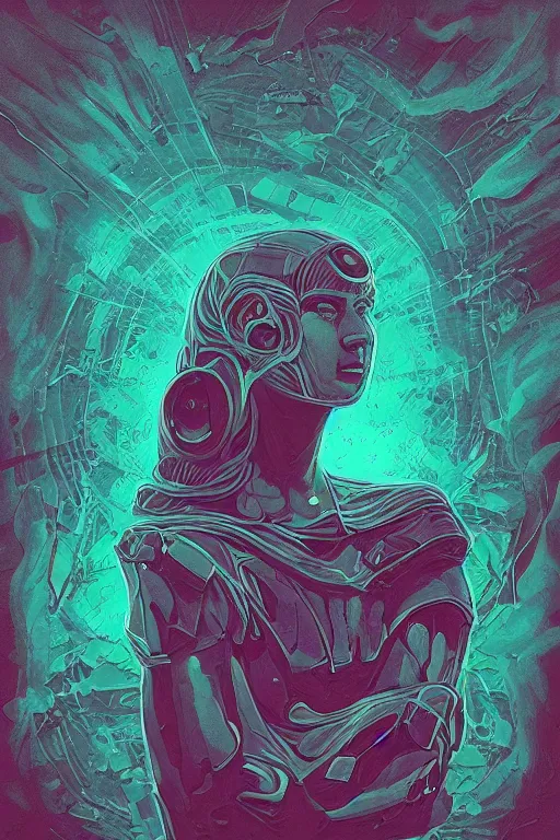 Image similar to portrait of jewel 🐢 dreamer in the style of Rob Lefield and Dan Mumford , trending on artstation, digital art,surrealism ,macro,blueprint ,vaporwave ,