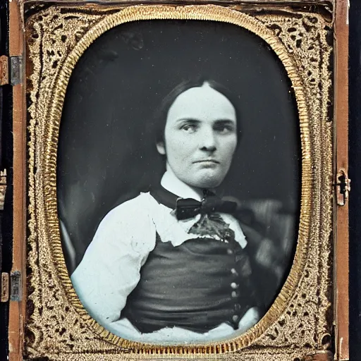 Prompt: A daguerreotype photograph of Big Floppa.