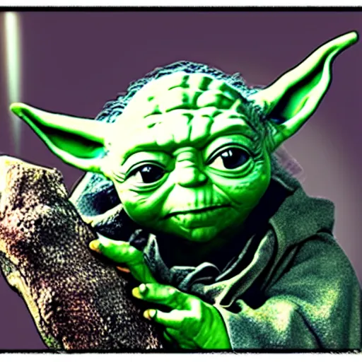 Prompt: yoda in a photo realistic nature show