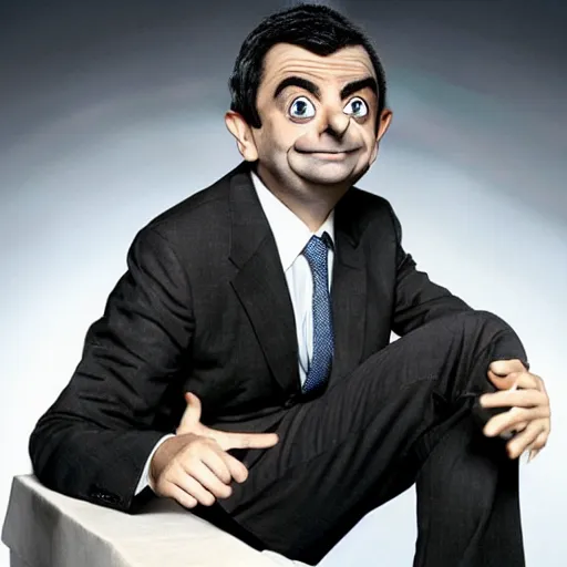 Prompt: rowan atkinson playing mr. bean as a cute humanoid fox