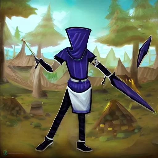 Image similar to bladee as a runescape character, osrs