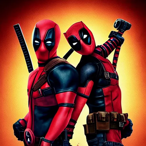 Image similar to deadpool and rocket raccoon together 4 k detailed super realistic