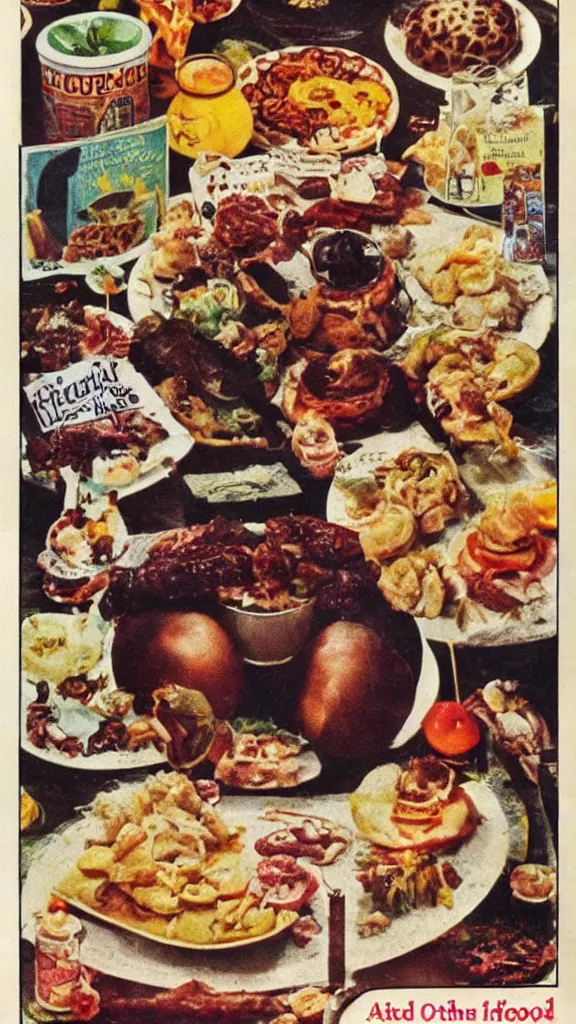 Image similar to occult food, 1 9 7 0 s food magazine photograph