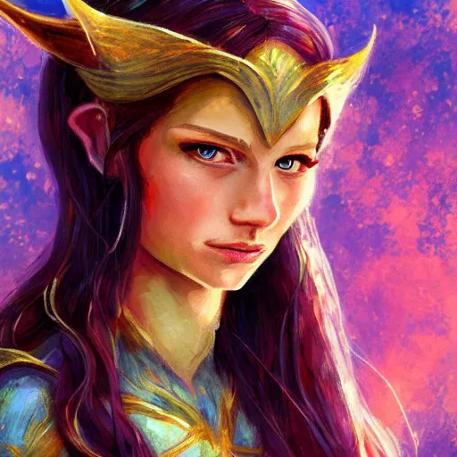 Image similar to tom holland elven fairy, golden details, impressionist gouache digital art style, hd, vivid, trending on artstation