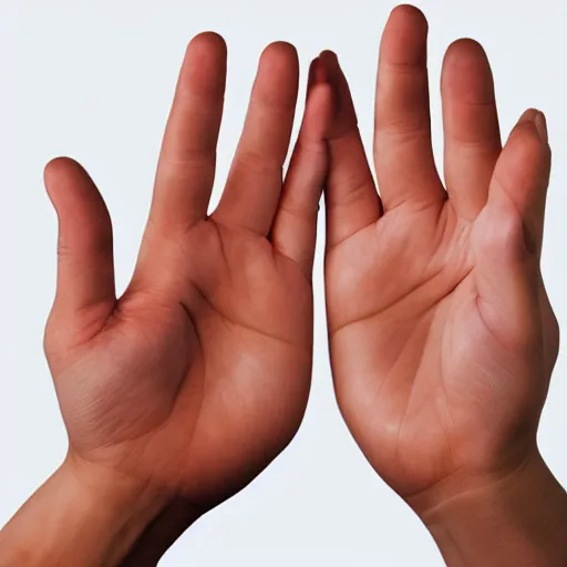 Prompt: picture of realistic human hands, white background