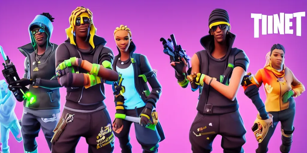 Image similar to young thug, in fortnite