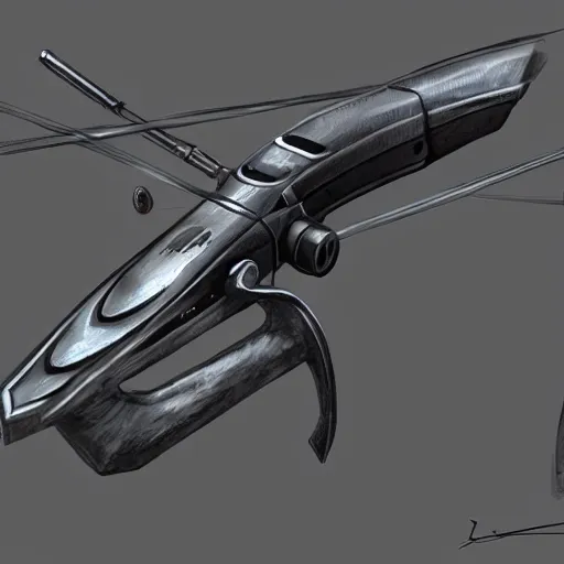 Image similar to a boomerang with magical gun barrels on both ends, science fantasy, concept art, realism,