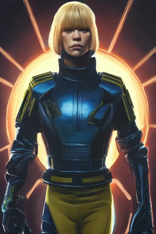 Image similar to a striking painting of Léa Seydoux as 2000AD Judge Anderson, strong lighting, ultra realism, highly detailed, trending on artstation, 4K, HD, oil on canvas