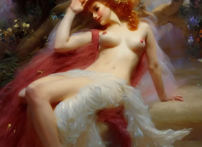 Image similar to princess of fire by vladimir volegov and alexander averin and delphin enjolras and daniel f. gerhartz and pierre auguste cot