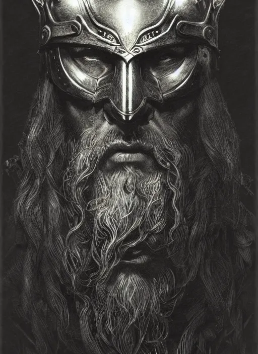 Image similar to viking king wearing a battle mask, engraving, concept art, elden ring, illustration, smooth, sharp focus, by gustave dore and greg rutkowski