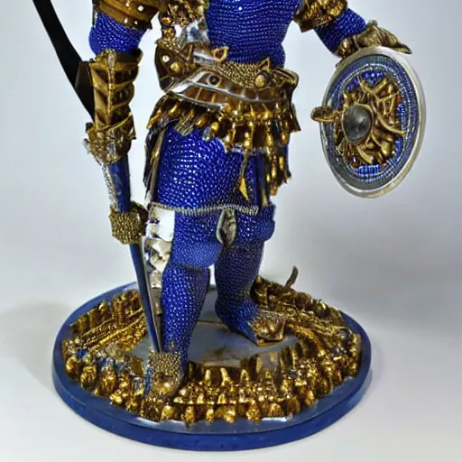 Prompt: beautiful warrior with sapphire encrusted armour, highly detailed,