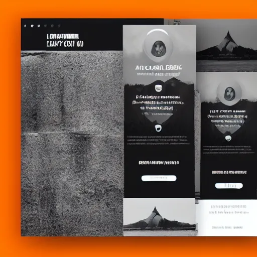 Image similar to a brutalist personal landing page template trending on dribbble intricate design 4 k detailed