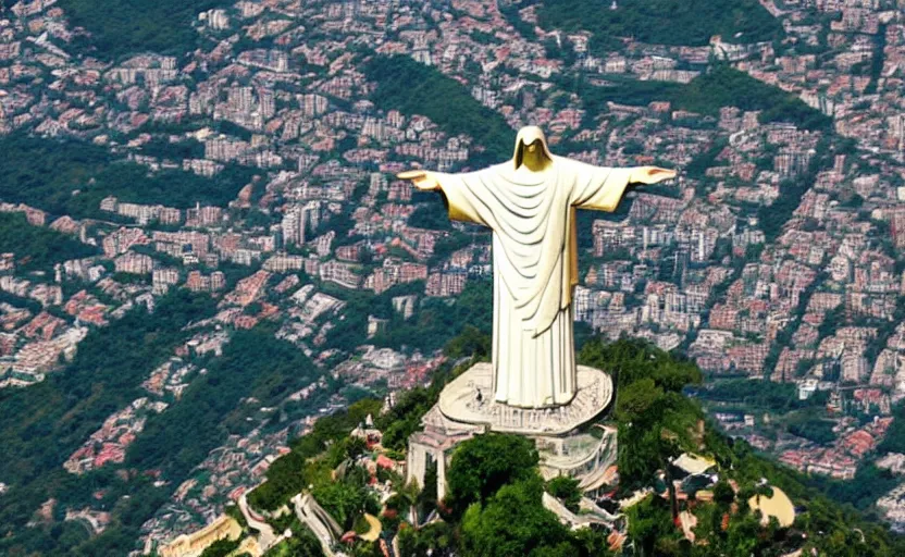 Prompt: christ the redeemer statue dabbing