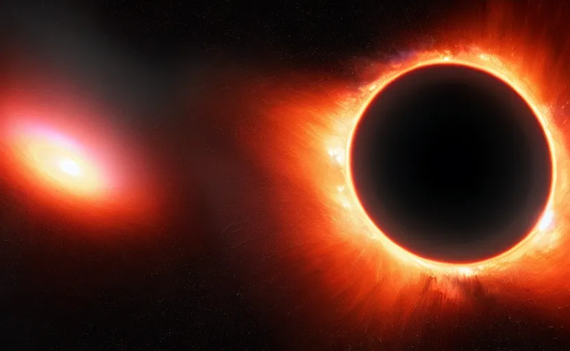 Image similar to Explosion of a black hole, cinematic shot, dramatic volumetric lighting, epic composition, 4K Ultra HD