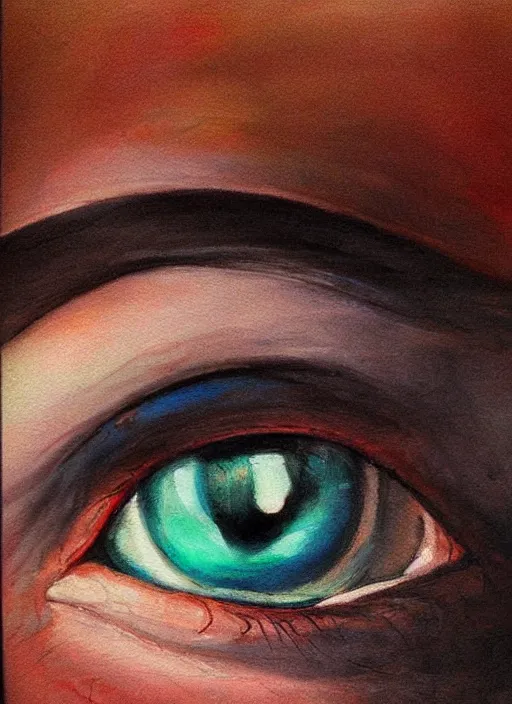 Image similar to portrait of a stunningly beautiful eye, art by signature