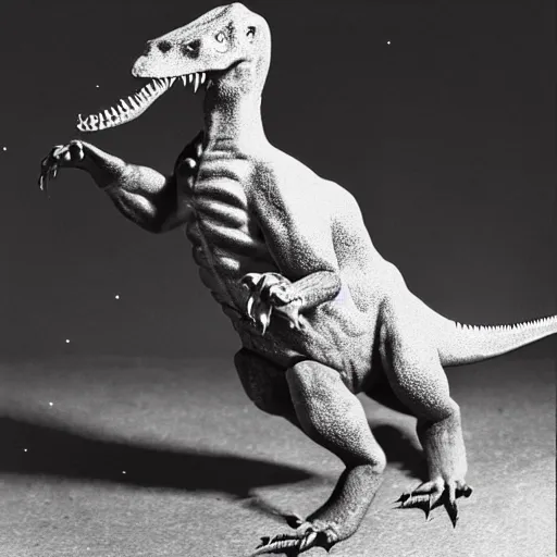 Image similar to First photograph of a real dinosaur, circa 2167