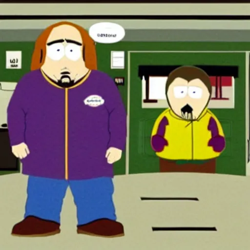 Prompt: jeff lebowski as south park character