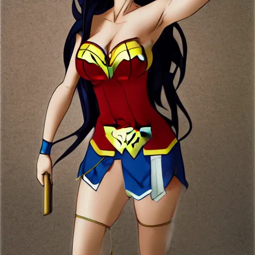 Prompt: Kurisu from Steins Gate as a Wonder Woman