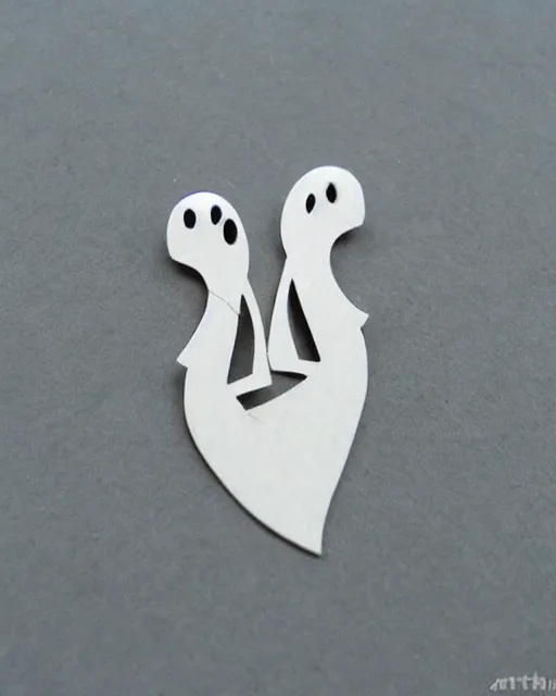 Prompt: cute funny ghost, 2 d lasercut wood earrings, concept art, trending on artstation, trending on deviantart