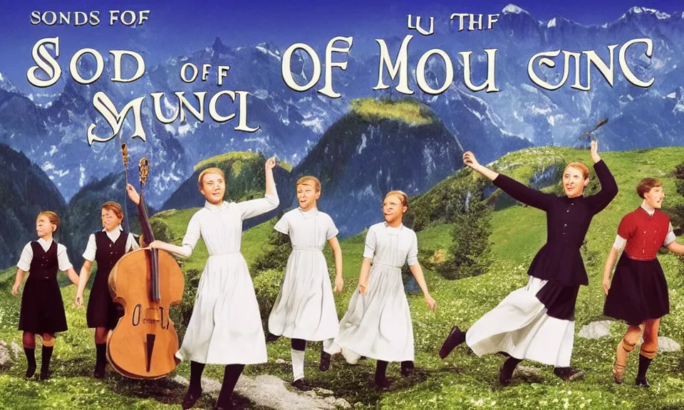 Image similar to Sound of music movie but in the future