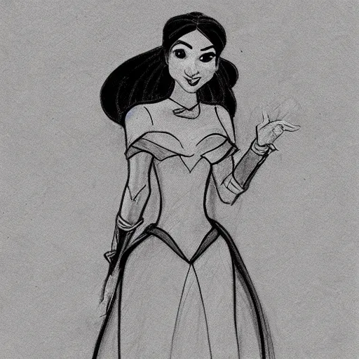 Image similar to milt kahl sketch of victoria justice as princess padme from star wars episode 3