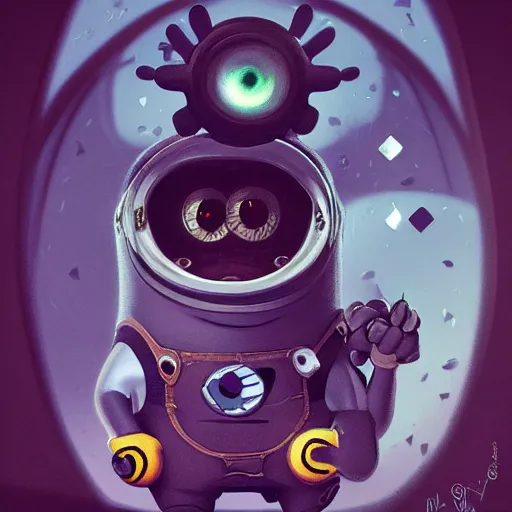 Image similar to Minion with many many many eyes, many wings, Digital Illustration, deviantart, trending on artstation, Angelarium, 4k