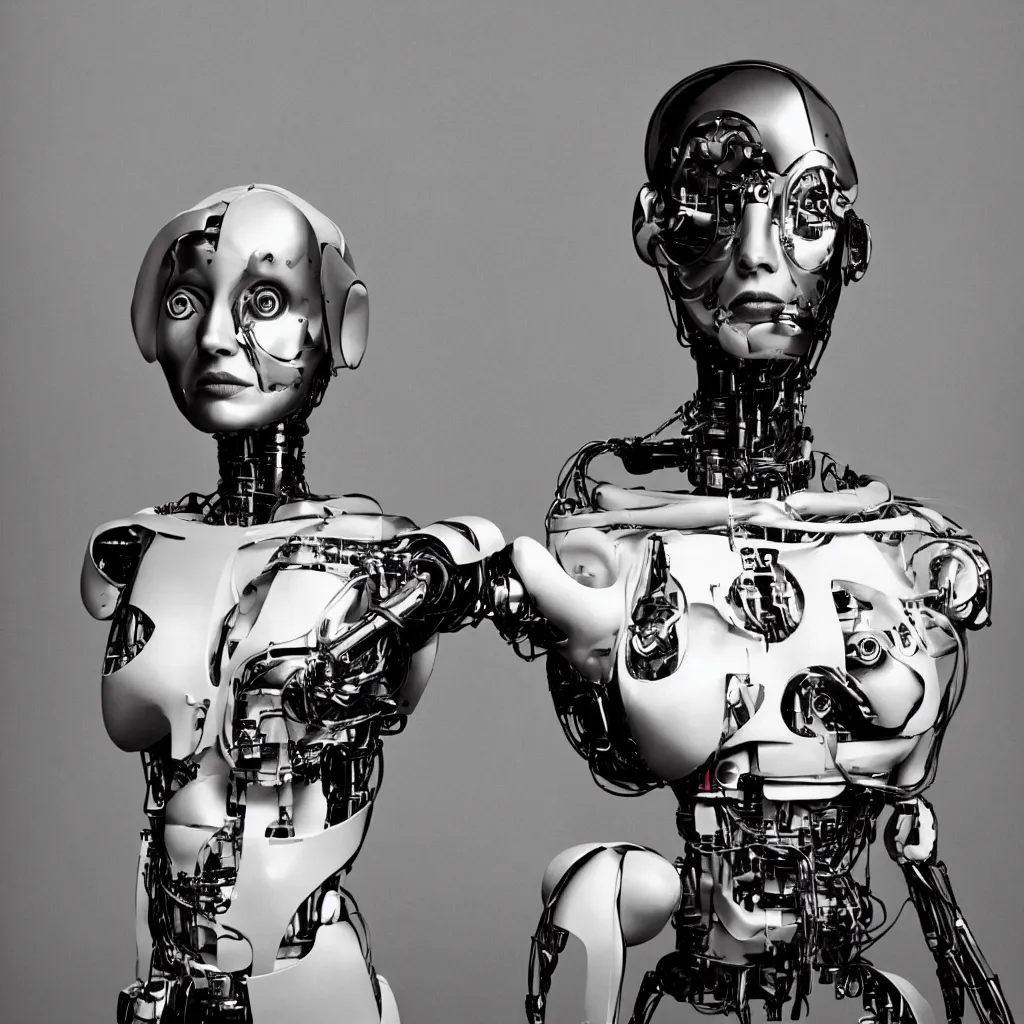 Image similar to robot portrait, annie leibovitz