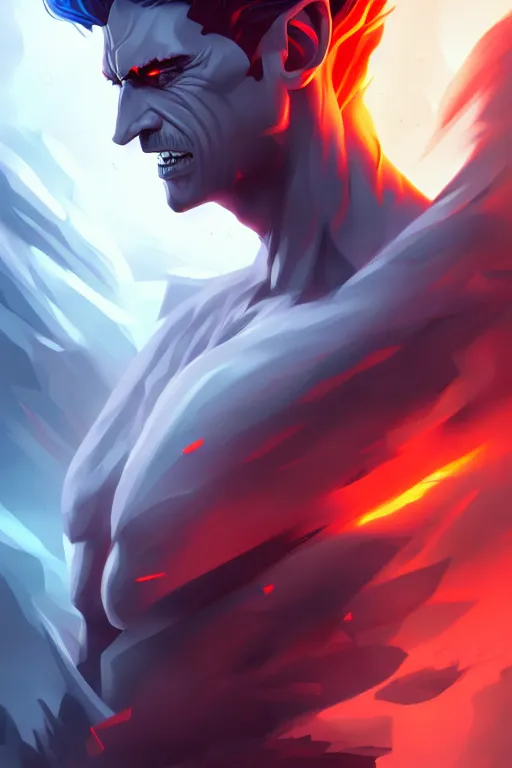 Prompt: the god hades, hellish setting, portrait, sharp focus, digital art, cgsociety, concept art, post processed, dynamic lighting, by emylie boivin and rossdraws