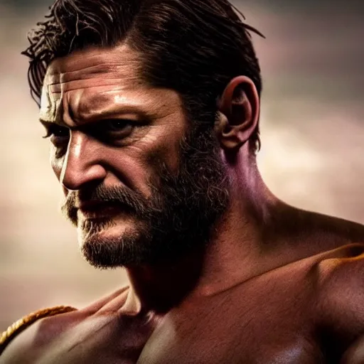 Prompt: Tom Hardy as wolverine very detailed. 4K quality Super Realistic