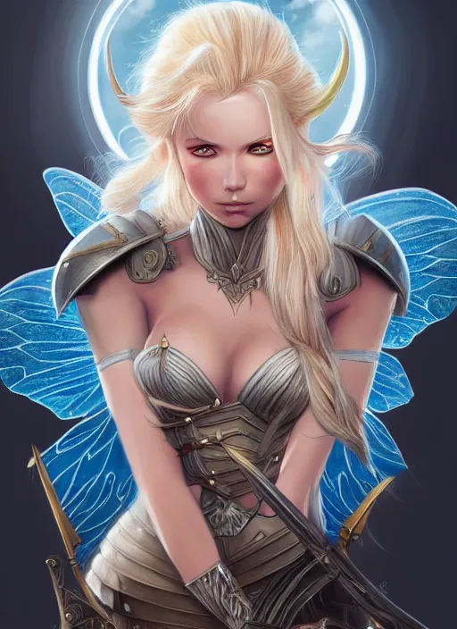 Image similar to blonde combat fairy venizian era, dark fantasy, extremely detailed, sharp focus, portrait, smooth, digital illustration, by rossdraws, frank franzzeta