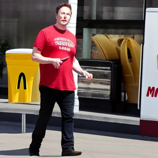 Image similar to elon musk working at mcdonalds earning minimum wage