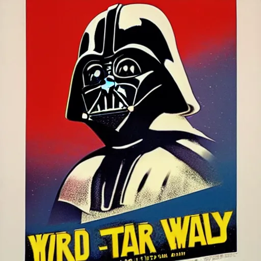 Image similar to original star wars 1 9 7 7 movie poster in the style of andy warhol, 8 k