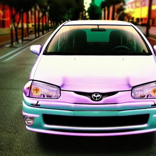 Image similar to 9 0 s 2 0 0 9 toyota prius vaporwave