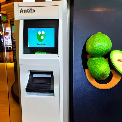 Image similar to an atm machine dispensing avocados