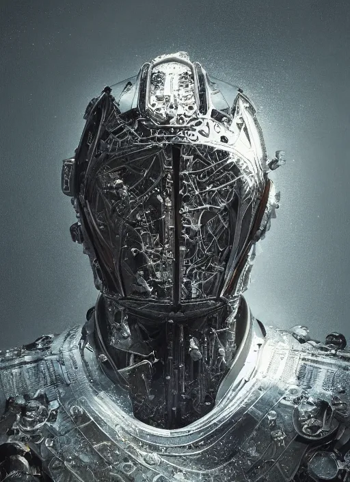 Image similar to portrait of king arthur knight cyborg, kintsugi, x - ray, modern fine art, fractal, intricate, elegant, highly detailed, digital photography, subsurface scattering, by jheronimus bosch and frank miller and greg rutkowski,