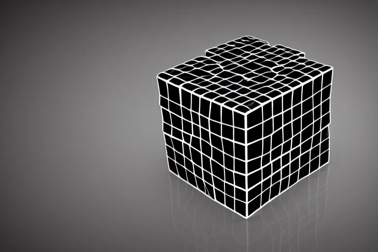 Image similar to single futuristic Intricate cube black background 4K 3D render desktopography HD Wallpaper digital art