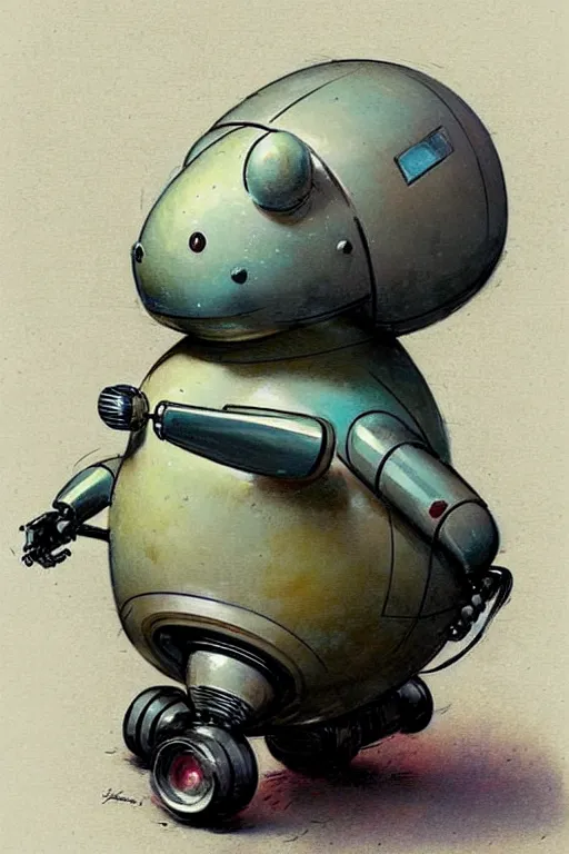 Image similar to ( ( ( ( ( 1 9 5 0 s retro future android robot fat robot mouse wagon. muted colors., ) ) ) ) ) by jean - baptiste monge,!!!!!!!!!!!!!!!!!!!!!!!!!