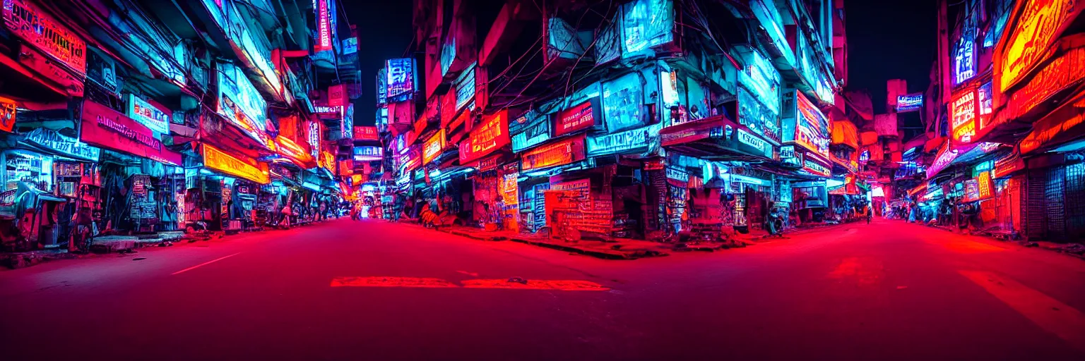 Prompt: Cyberpunk Roads, futuristic Phnom-Penh Cambodia, neon dark lighting