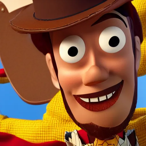 Image similar to asmongold as woody from toy story, 4k, high detail, high-resolution photograph, professional photography, ultra-detail, hyper-realistic